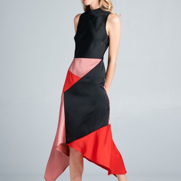 Dresses & Skirts - NWT Color-block Midi Cocktail Semi-Formal Dress